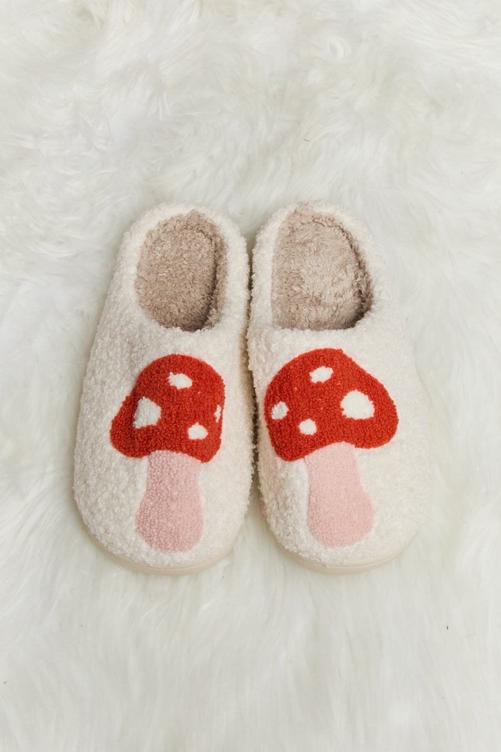 Melody Mushroom Plush Slide Slippers