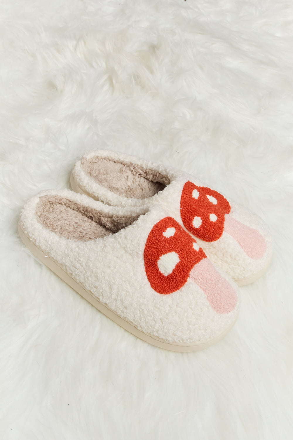 Melody Mushroom Plush Slide Slippers