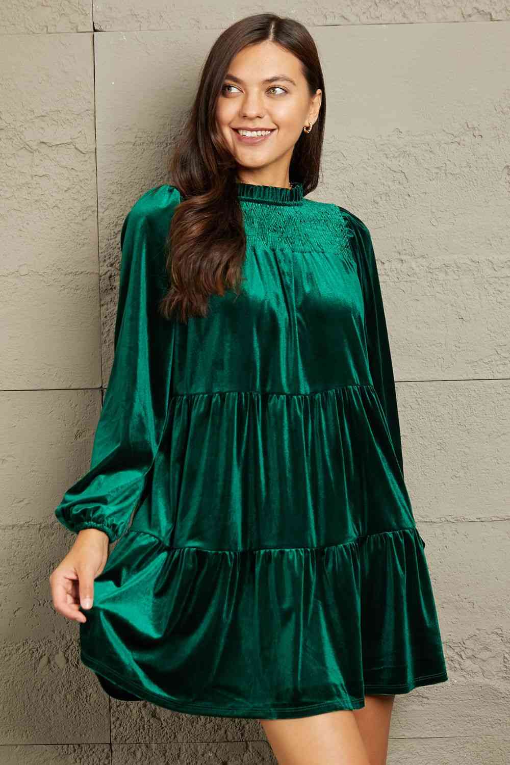 GeeGee Velvet Tiered Dress